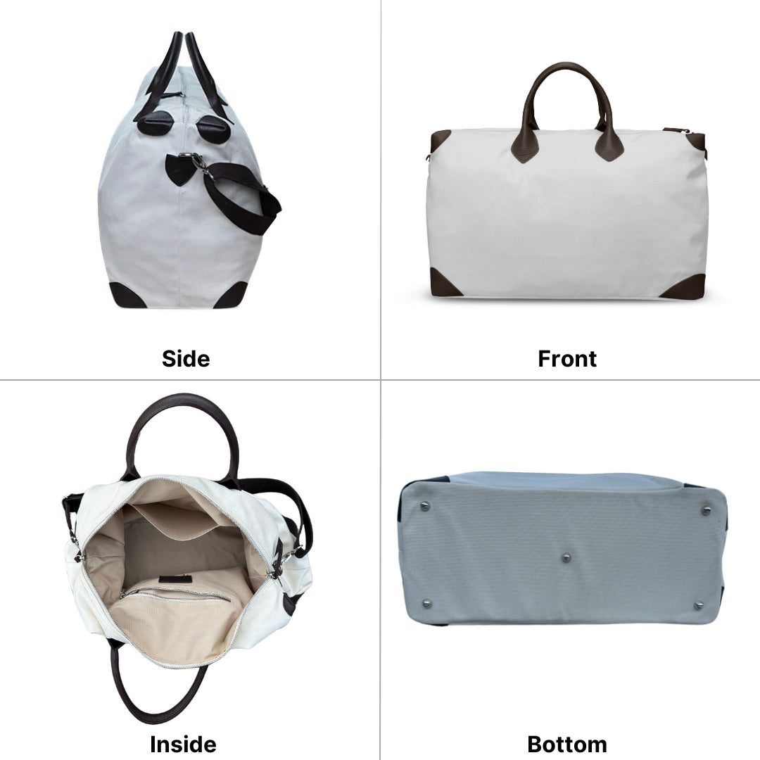 Weekender Small - White & Dark Brown