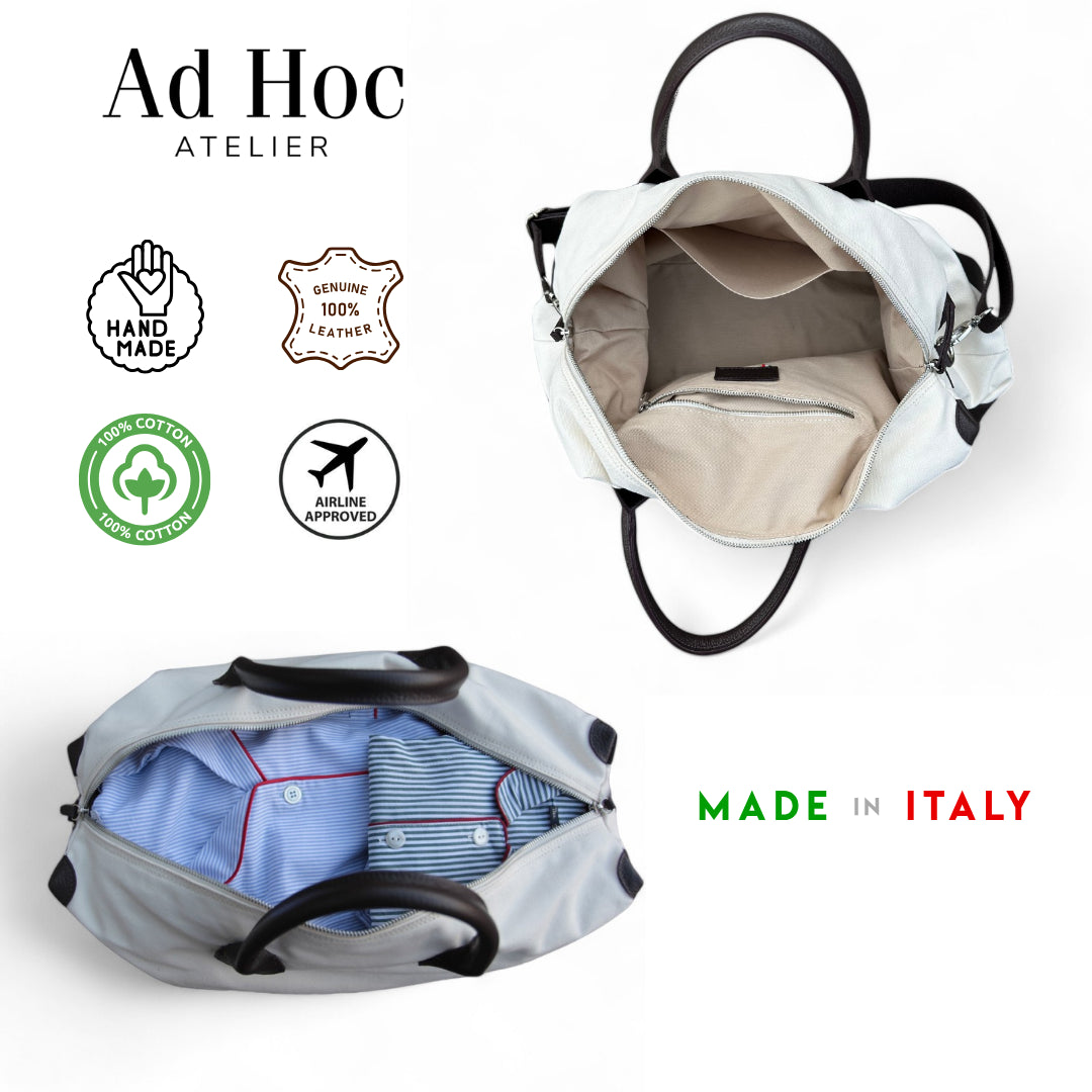 Weekender Small - White & Dark Brown