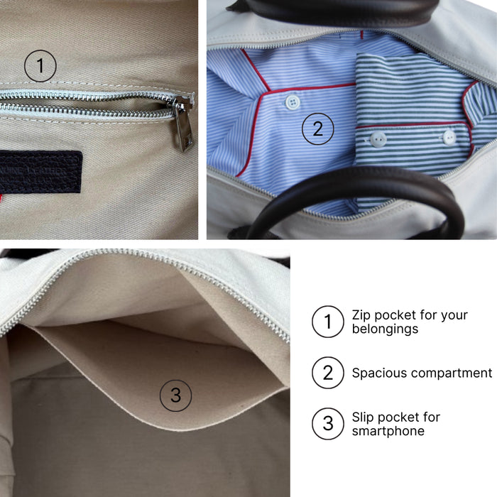 Weekender Small - White & Dark Brown