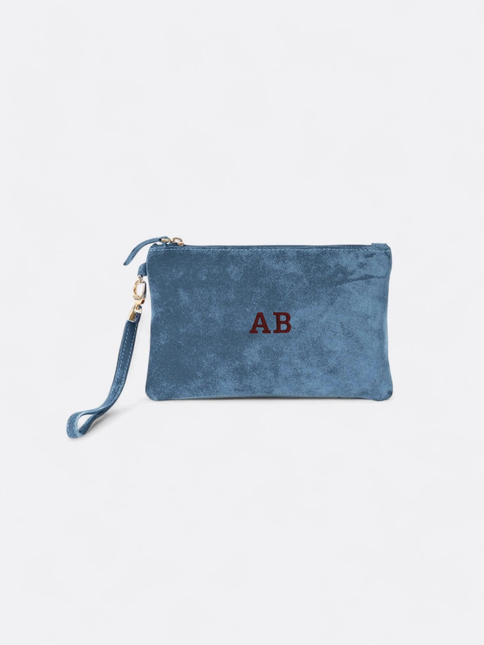 Blue suede clutch online