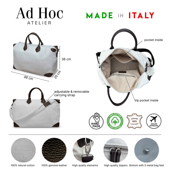Weekender Small - White & Dark Brown