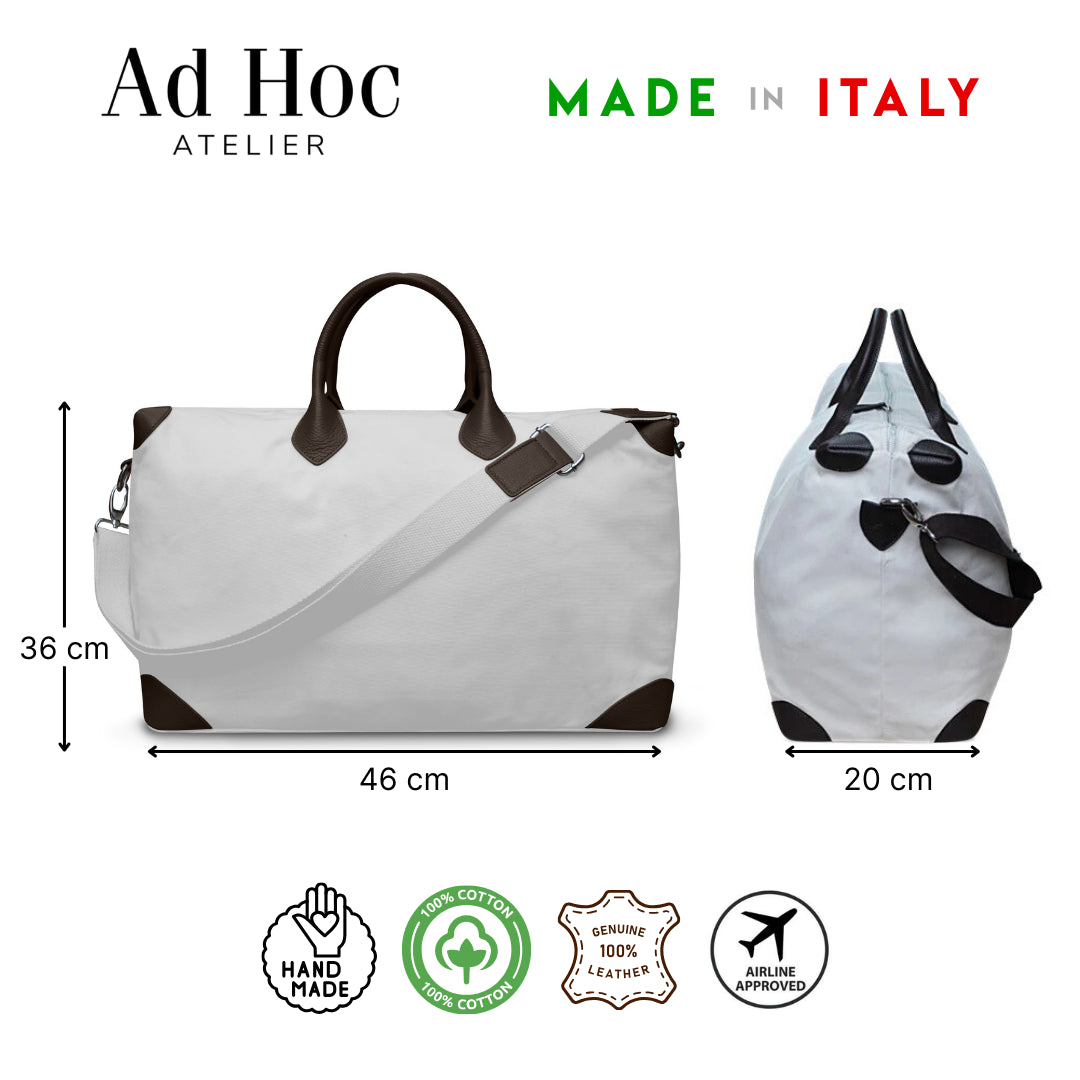 Weekender Small - White & Dark Brown