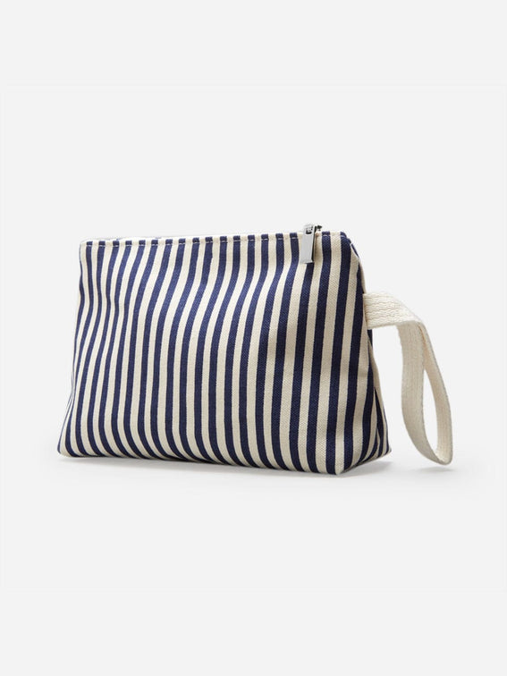 Italian Cotton Striped Blue Clutch Bag Greta - 08
