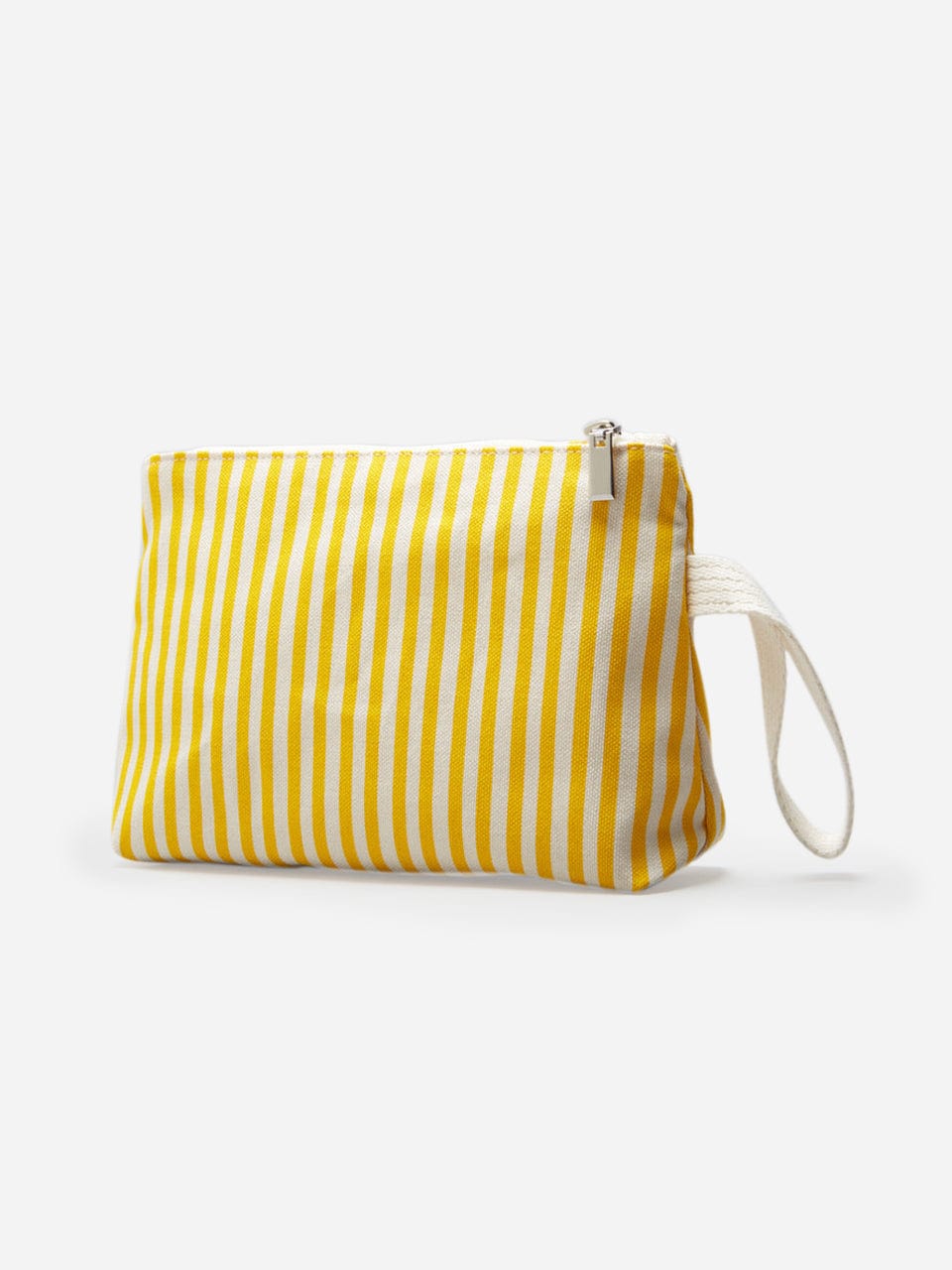 Italian Cotton Striped Yellow Clutch Bag Greta - 06