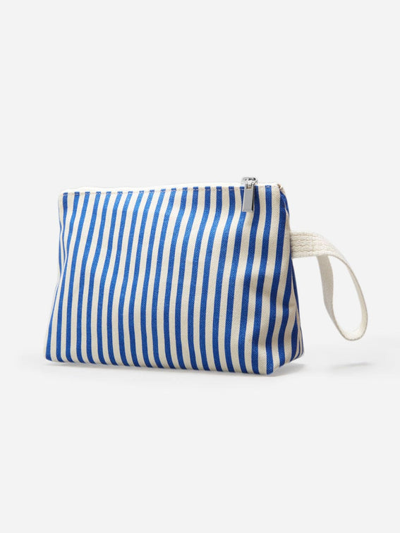 Italian Cotton Striped Bluette Clutch Bag Greta - 04