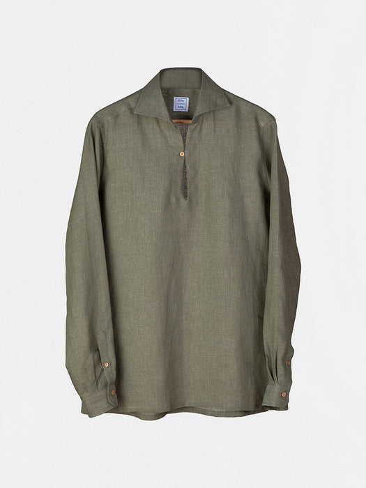 Made in Italy Green Capri Shirt Linen for men - 01