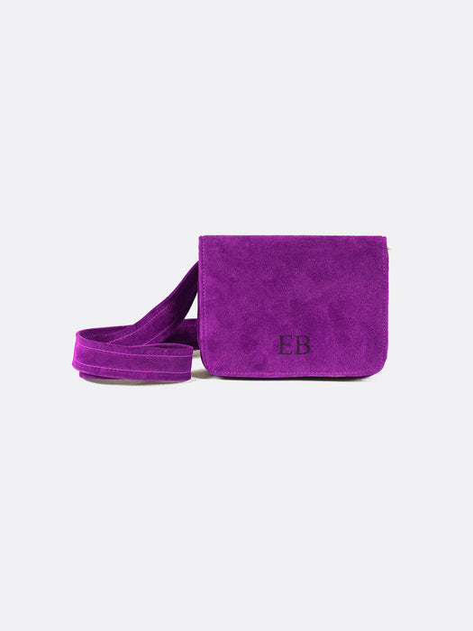 Italian Suede Leather Pouch for women - Purple - 08