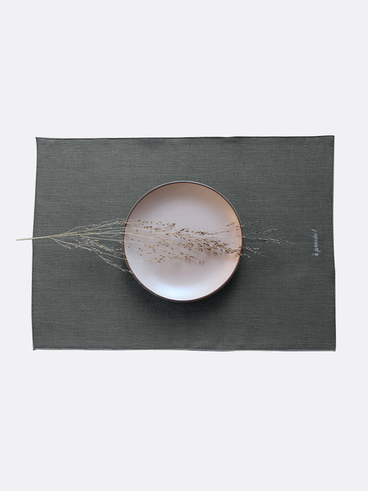 Italian Made Custom Ash Grey Linen Table Placemat - 01