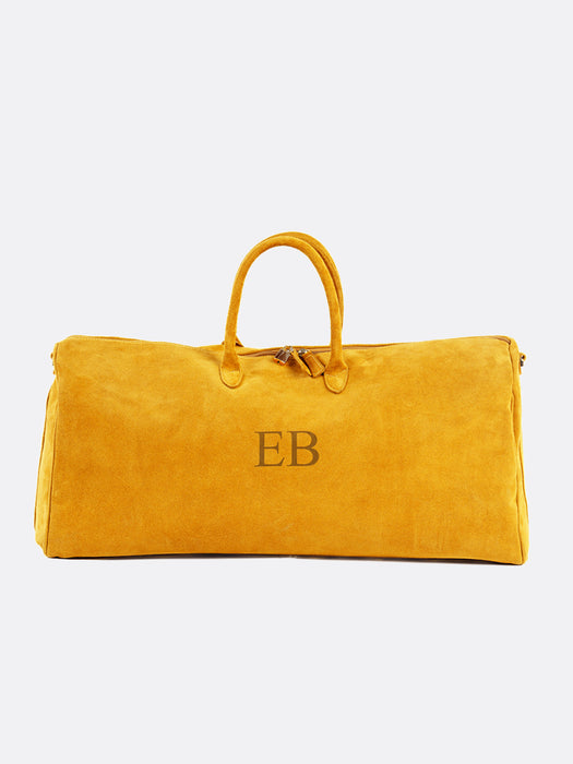 Unisex Italian Suede Leather Globetrotter Travel Bag - Yellow - 11