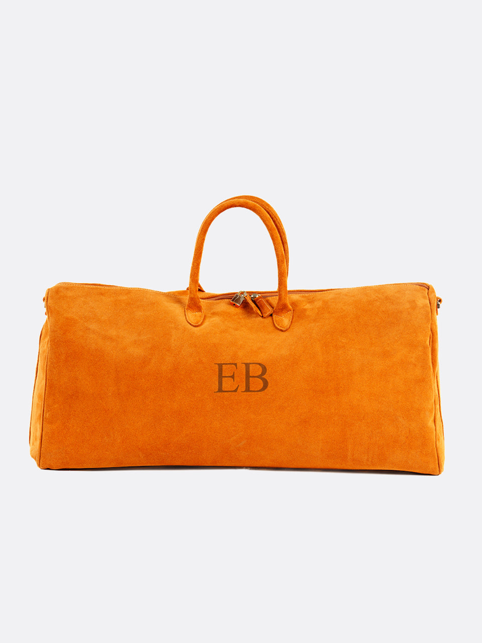 Unisex Italian Suede Leather Globetrotter Travel Bag - Orange - 16
