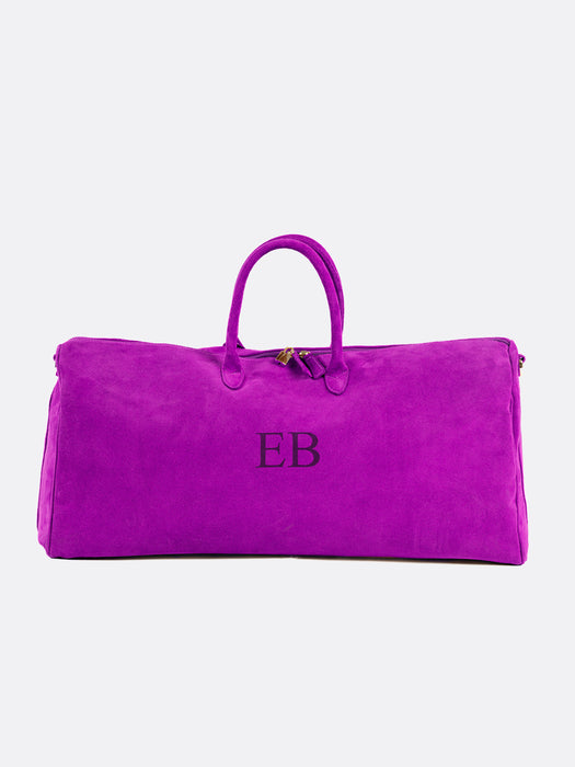 Unisex Italian Suede Leather Globetrotter Travel Bag - Purple - 12