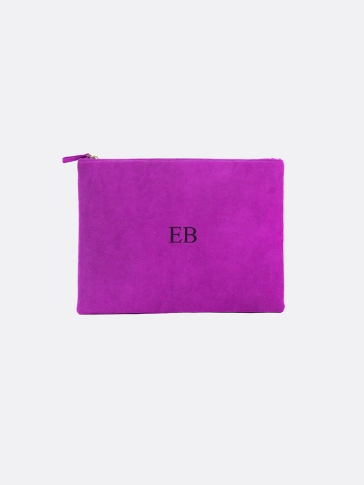 Italian Suede Leather Laptop Case - Purple - 10