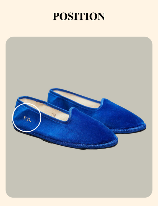 Italian Velvet Electric Blue Flats - Handmade in Italy - 06