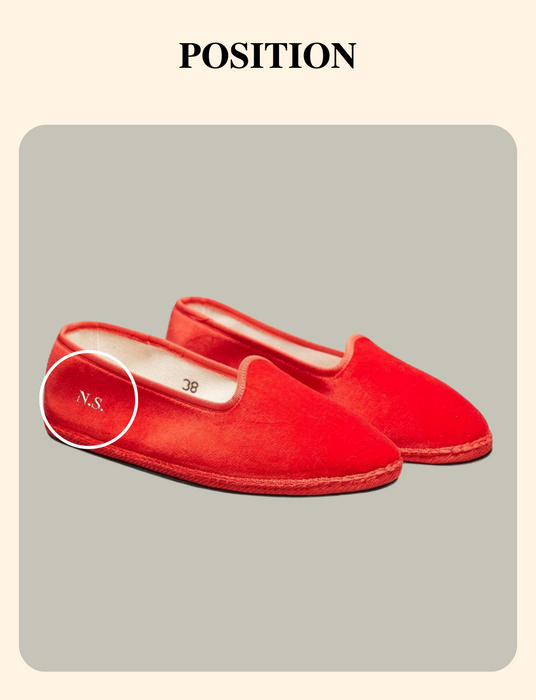 Italian Red Velvet Flat Shoes - Handmade in Italy - 06
