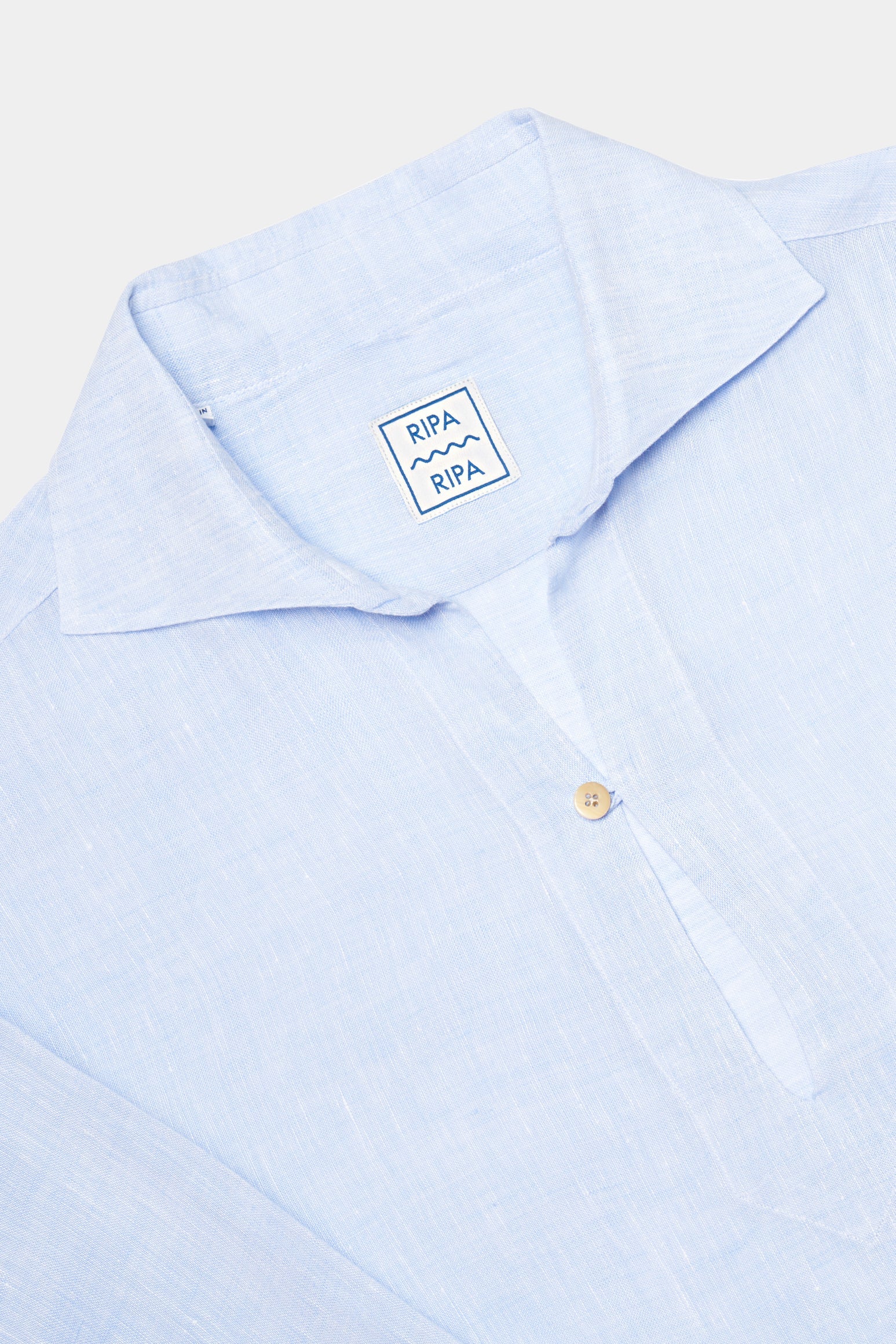 Made in Italy Light Blue Capri Linen Shirt for Men - 03