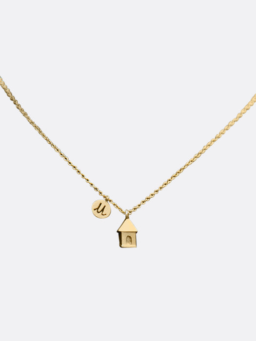 Made in Italy Custom Letter Home Gold and Silver Necklace - 01