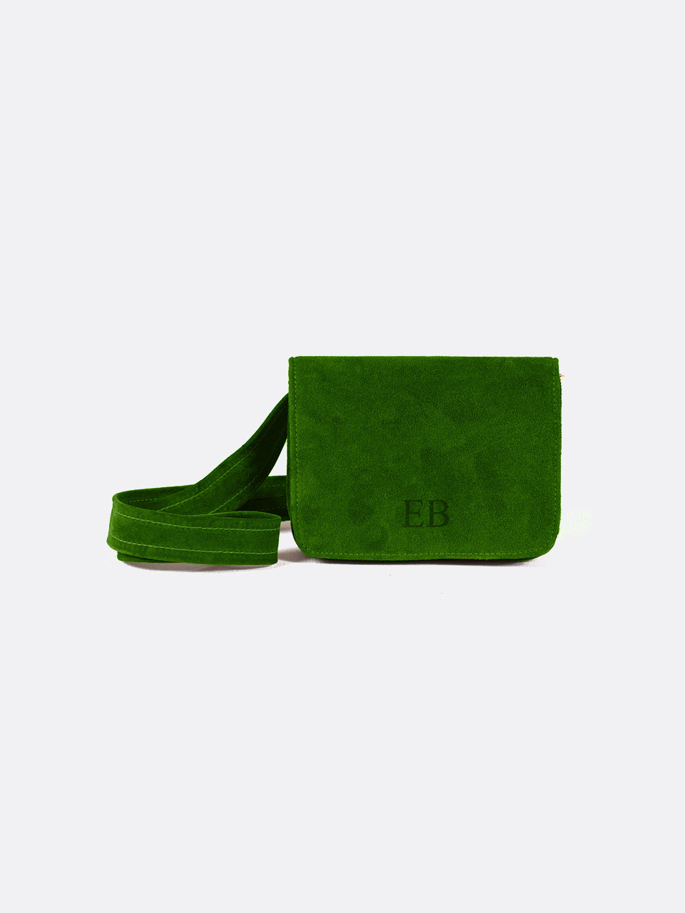 Italian Suede Leather Pouch for women - Green - 18