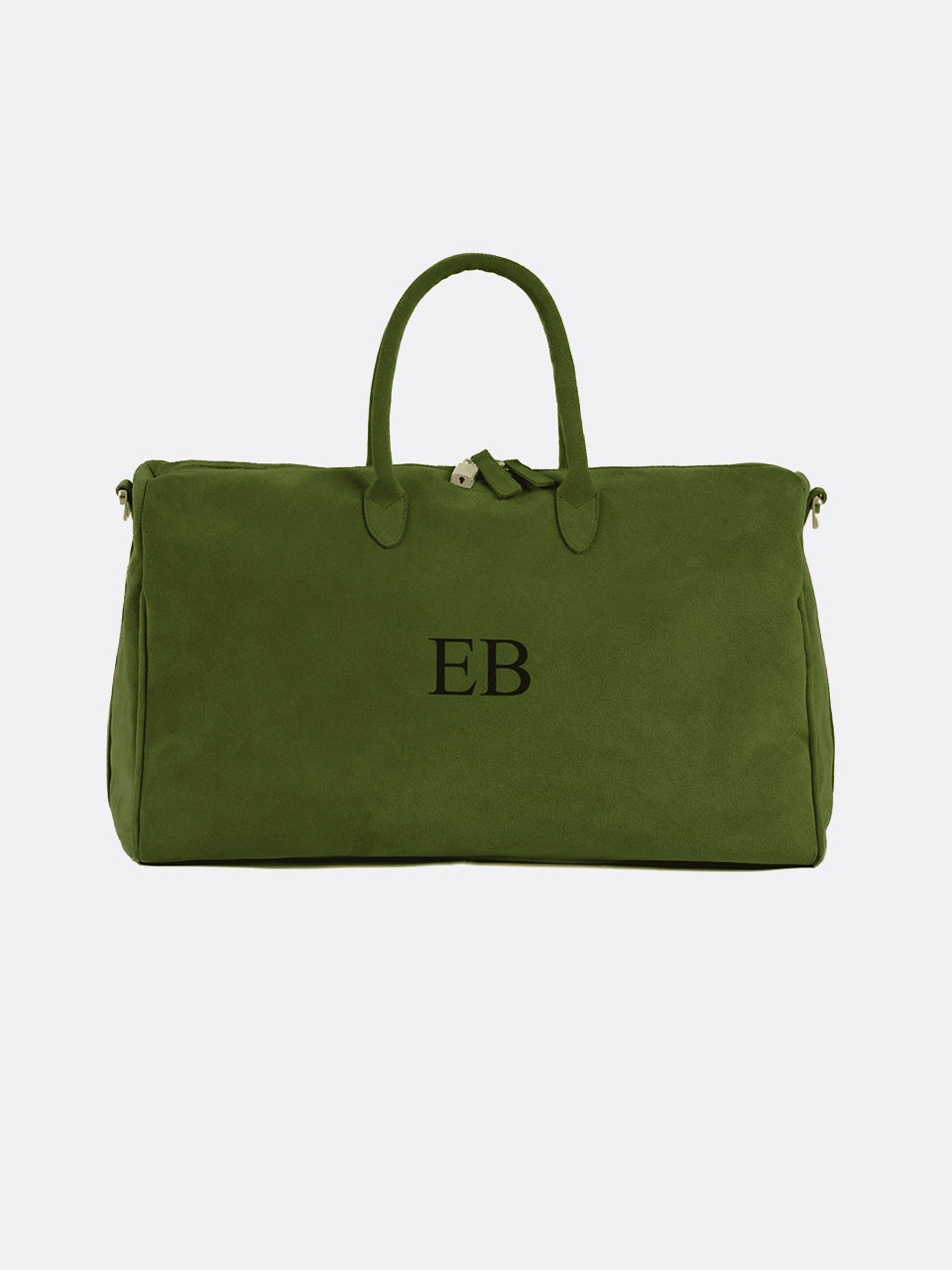Italian Suede Leather Weekender Travel Bag - Green - 10