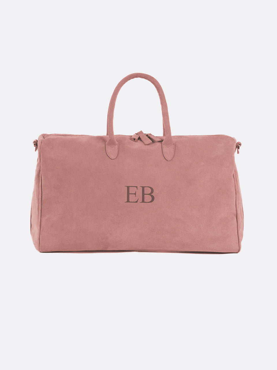 Italian Suede Leather Weekender Travel Bag - Dusky Pink - 13