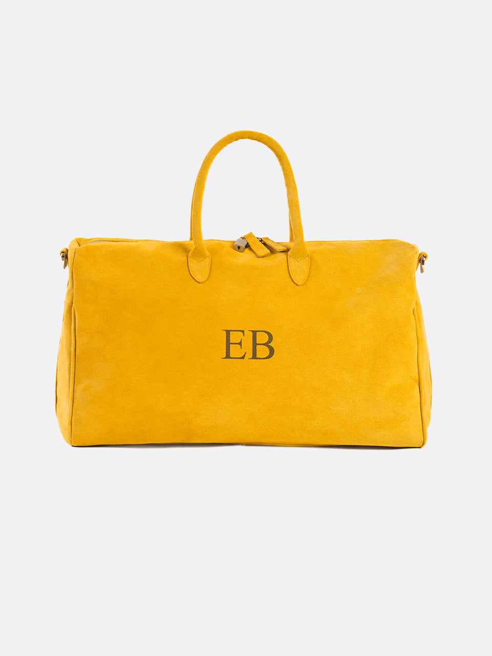 Italian Suede Leather Weekender Travel Bag - Yellow - 08