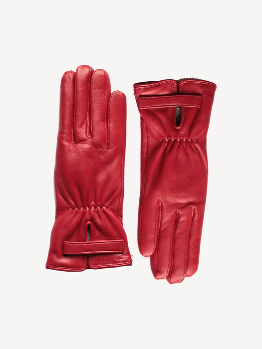Amalfi - Handmade in Italy Red Leather Gloves - 01