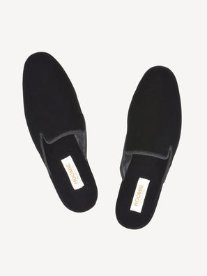 Black Velvet Slippers Handmade in Italy - 04