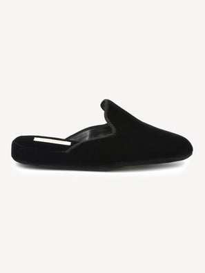 Black Velvet Slippers Handmade in Italy - 03