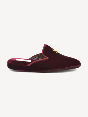 Red Château Velvet Slippers Handmade in Italy - 01