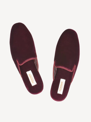 Red Château Velvet Slippers Handmade in Italy - 04