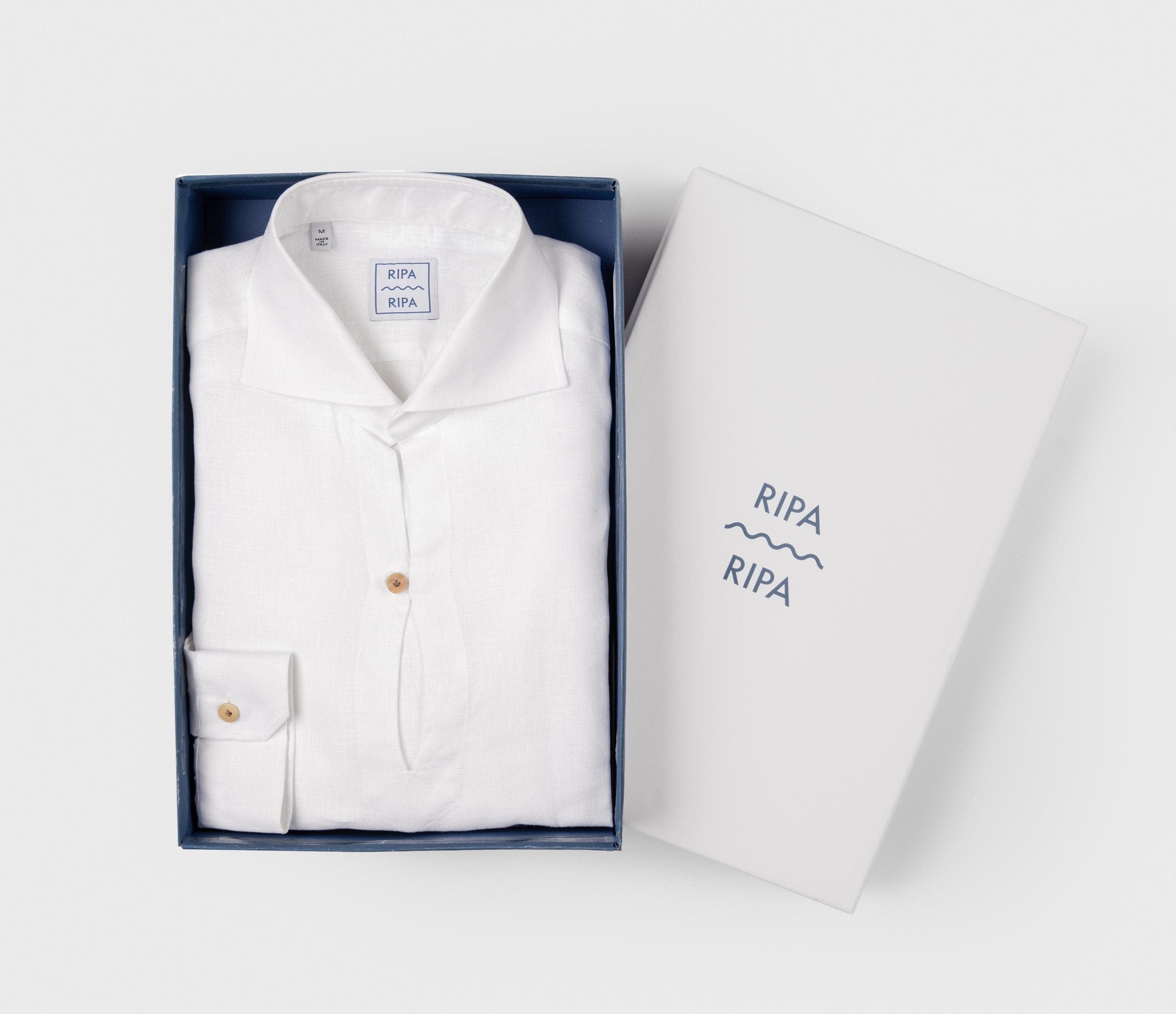 White Capri made in Italy Linen Shirt for man - 04