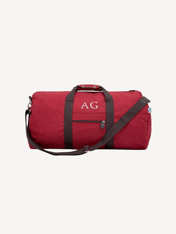 Made in Italy Cotton Travel Bag - Red - 01